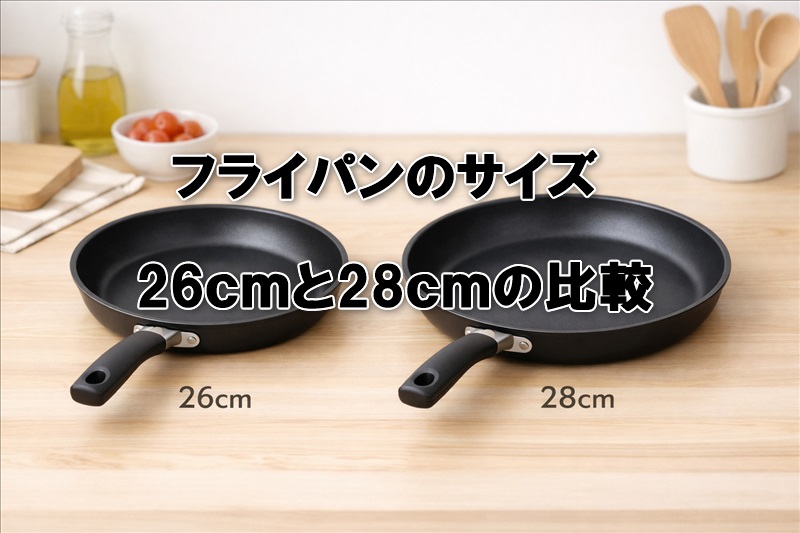 フライパンサイズ26cm・28cmのメリット・デメリットを比較