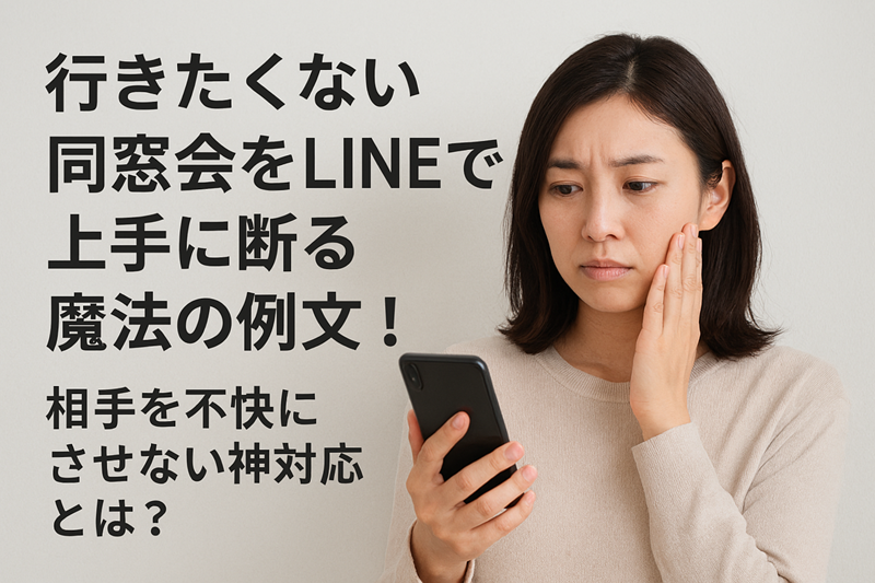 「行きたくない」同窓会をLINEで上手に断る魔法の例文！相手を不快にさせない神対応とは？