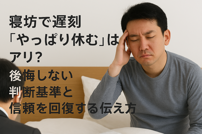 寝坊で遅刻「やっぱり休む」はアリ？後悔しない判断基準と信頼を回復する伝え方