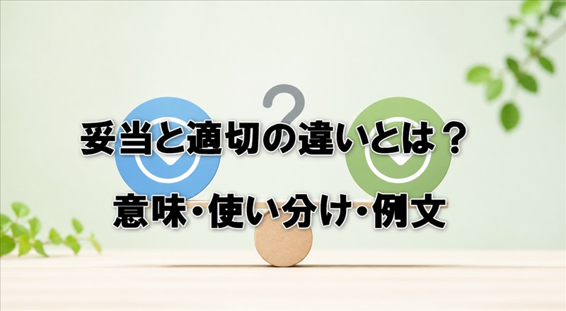 妥当と適切の違いとは？
